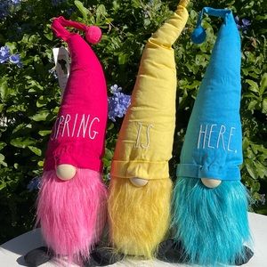 Rae Dunn Easter gnomes "spring is here"